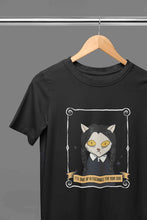 Load image into Gallery viewer, Cat Inspired By Wednesday Women Half Sleeves T-shirt- KidsFashionVilla