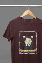 Load image into Gallery viewer, Cat Inspired By Wednesday Women Half Sleeves T-shirt- KidsFashionVilla