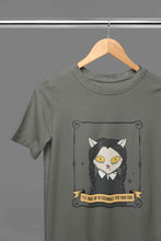Load image into Gallery viewer, Cat Inspired By Wednesday Women Half Sleeves T-shirt- KidsFashionVilla