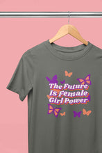 Load image into Gallery viewer, Feminist Quote With Butterfly Graphics Women Half Sleeves T-shirt- KidsFashionVilla