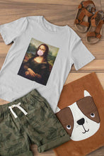Load image into Gallery viewer, Bubble Gum Mona Lisa Women Half Sleeves T-shirt- KidsFashionVilla