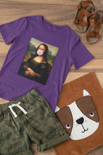 Load image into Gallery viewer, Bubble Gum Mona Lisa Women Half Sleeves T-shirt- KidsFashionVilla