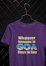 Load image into Gallery viewer, Whatever happens In Goa Stays In Goa Women Half Sleeves T-shirt- KidsFashionVilla