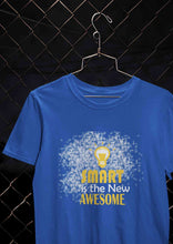 Load image into Gallery viewer, Smart Is Awesome Mens Half Sleeves T-shirt- KidsFashionVilla
