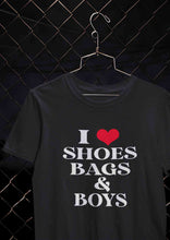 Load image into Gallery viewer, I Love Shoes Bags And Boys Women Half Sleeves T-shirt- KidsFashionVilla