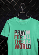 Load image into Gallery viewer, Pray For The World Women Half Sleeves T-shirt- KidsFashionVilla