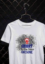 Load image into Gallery viewer, Smart Is Awesome Mens Half Sleeves T-shirt- KidsFashionVilla