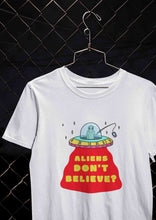 Load image into Gallery viewer, Aliens Do Not Beleive Women Half Sleeves T-shirt- KidsFashionVilla