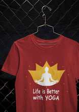 Load image into Gallery viewer, Life Is Better With Yoga Mens Half Sleeves T-shirt- KidsFashionVilla