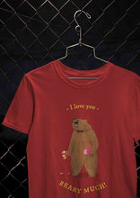 Load image into Gallery viewer, I Love You Beary Much Women Half Sleeves T-shirt- KidsFashionVilla