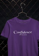 Load image into Gallery viewer, Confidence Wear It Like Makeup Quotes Women Half Sleeves T-shirt- KidsFashionVilla