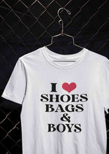 Load image into Gallery viewer, I Love Shoes Bags And Boys Women Half Sleeves T-shirt- KidsFashionVilla
