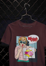 Load image into Gallery viewer, Suprised Pop Art Cartoon Women Half Sleeves T-shirt- KidsFashionVilla
