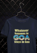 Load image into Gallery viewer, Whatever happens In Goa Stays In Goa Women Half Sleeves T-shirt- KidsFashionVilla