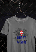 Load image into Gallery viewer, Smart Is Awesome Mens Half Sleeves T-shirt- KidsFashionVilla
