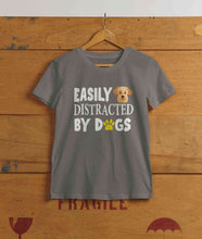 Load image into Gallery viewer, Easily Distracted By Dogs Mens Half Sleeves T-shirt- KidsFashionVilla