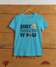 Load image into Gallery viewer, Easily Distracted By Dogs Mens Half Sleeves T-shirt- KidsFashionVilla