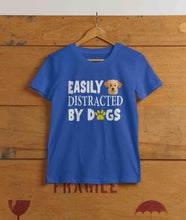Load image into Gallery viewer, Easily Distracted By Dogs Mens Half Sleeves T-shirt- KidsFashionVilla