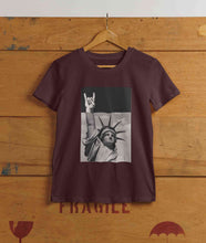 Load image into Gallery viewer, Statue Of Liberty Print Women Half Sleeves T-shirt- KidsFashionVilla