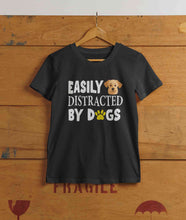 Load image into Gallery viewer, Easily Distracted By Dogs Mens Half Sleeves T-shirt- KidsFashionVilla