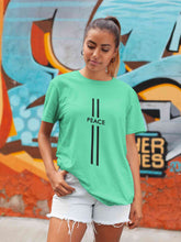 Load image into Gallery viewer, Strip Peace Women Half Sleeves T-shirt- KidsFashionVilla