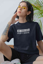 Load image into Gallery viewer, No Rules Just Ride Women Half Sleeves T-shirt- KidsFashionVilla