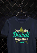 Load image into Gallery viewer, Custom Year Our First Diwali Together Family Half Sleeves T-Shirts-KidsFashionVilla