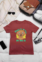 Load image into Gallery viewer, Home Is Where My Dog Is Mens Half Sleeves T-shirt- KidsFashionVilla