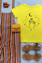 Load image into Gallery viewer, Moon And Hand Print Women Half Sleeves T-shirt- KidsFashionVilla