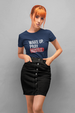 Load image into Gallery viewer, Wake Pray Hustle Women Half Sleeves T-shirt- KidsFashionVilla