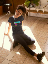 Load image into Gallery viewer, Roll With My Vibe Retro 90s Nostalgia Theme Women Half Sleeves T-shirt- KidsFashionVilla