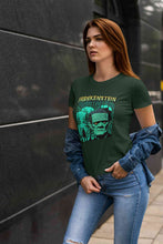 Load image into Gallery viewer, Horror Theme Frankenstein Women Half Sleeves T-shirt- KidsFashionVilla