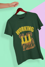 Load image into Gallery viewer, Working On My Six Pack Women Half Sleeves T-shirt- FunkyTeesClub - Funky Tees Club