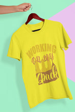 Load image into Gallery viewer, Working On My Six Pack Women Half Sleeves T-shirt- FunkyTeesClub - Funky Tees Club