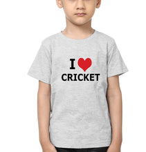 Load image into Gallery viewer, I Love Cricket Half Sleeves T-Shirt for Boys and Kids-KidsFashionVilla