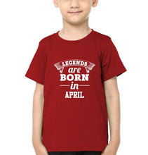 Load image into Gallery viewer, Legends are Born in April Half Sleeves T-Shirt for Boy-KidsFashionVilla