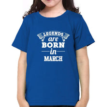 Load image into Gallery viewer, Legends are Born in March Half Sleeves T-Shirt For Girls -KidsFashionVilla