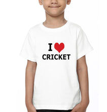 Load image into Gallery viewer, I Love Cricket Half Sleeves T-Shirt for Boys and Kids-KidsFashionVilla