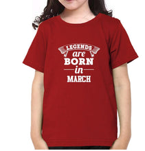 Load image into Gallery viewer, Legends are Born in March Half Sleeves T-Shirt For Girls -KidsFashionVilla