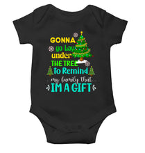 Load image into Gallery viewer, Gift Under Christmas Tree Rompers for Baby Girl- KidsFashionVilla
