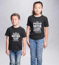 Load image into Gallery viewer, I'M Proud Brother Sister Brother-Sister Kid Half Sleeves T-Shirts -KidsFashionVilla