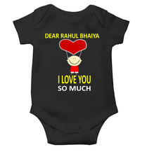 Load image into Gallery viewer, Custom Name I love My Bhaiya So Much Rompers for Baby Boy- KidsFashionVilla