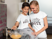 Load image into Gallery viewer, I Am The Boss Mother And Son White Matching T-Shirt- KidsFashionVilla