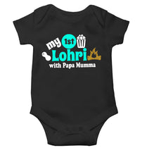 Load image into Gallery viewer, First Lohri With Papa Mumma Rompers for Baby Girl- KidsFashionVilla