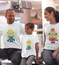 Load image into Gallery viewer, Minion Family Half Sleeves T-Shirts-KidsFashionVilla