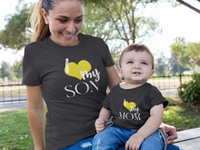 Load image into Gallery viewer, I Love My Mom Mother And Son Black Matching T-Shirt- KidsFashionVilla