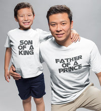 Load image into Gallery viewer, Father Of A Prince Son Of A King Father and Son Matching T-Shirt- KidsFashionVilla