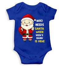 Load image into Gallery viewer, Customized Name Santa Nanu Is Here Christmas Rompers for Baby Boy- KidsFashionVilla