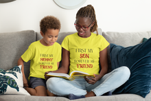 Load image into Gallery viewer, First My Son Forever My Friend Mother And Son Yellow Matching T-Shirt- KidsFashionVilla