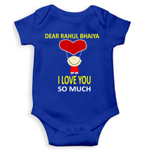 Load image into Gallery viewer, Custom Name I love My Bhaiya So Much Rompers for Baby Boy- KidsFashionVilla